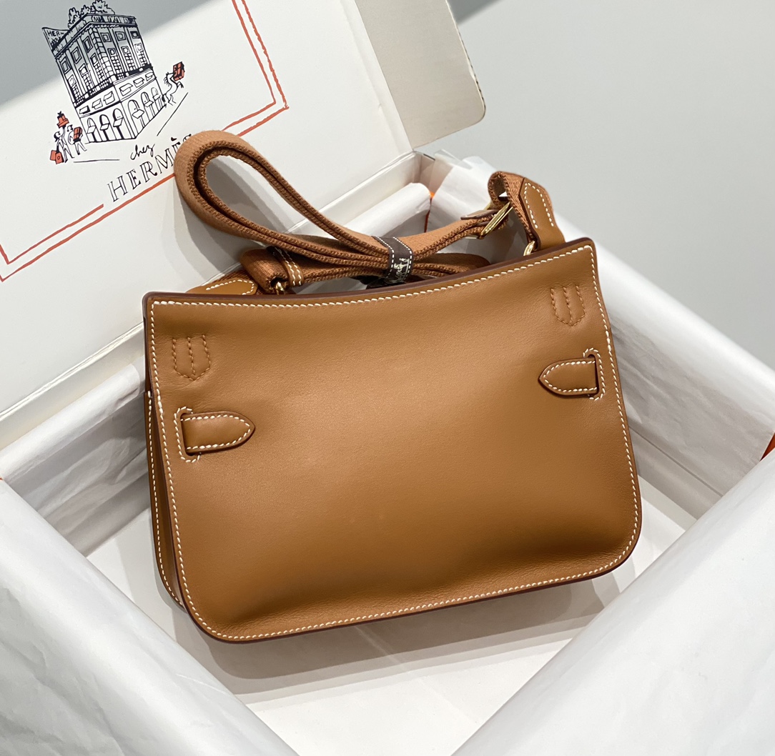 Hermes Jypsiere Mini Shoulder Bag In Brown Swift Leather